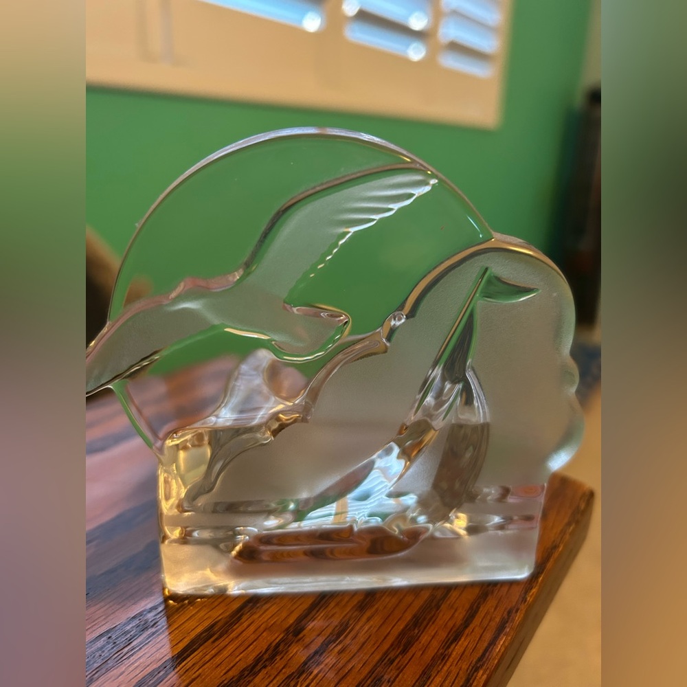 Etched Glass Seagull and Sailboat Candle Holder